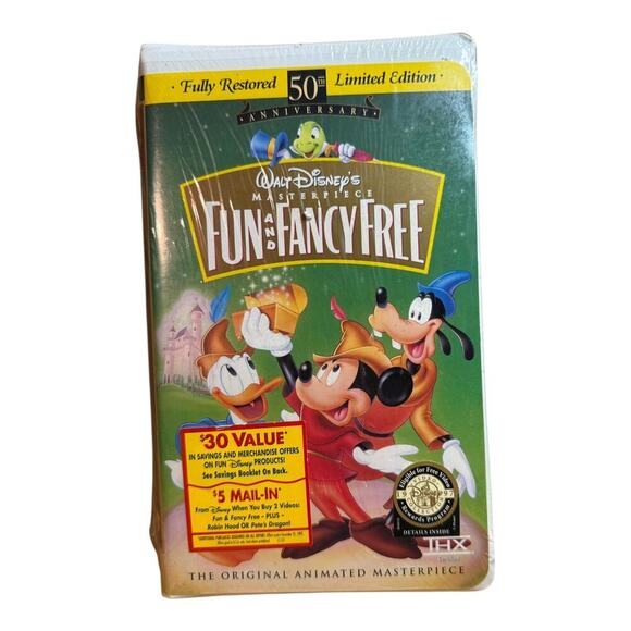 Walt Disney's Fun And Fancy Free VHS - Sealed! - Picture 1 of 9